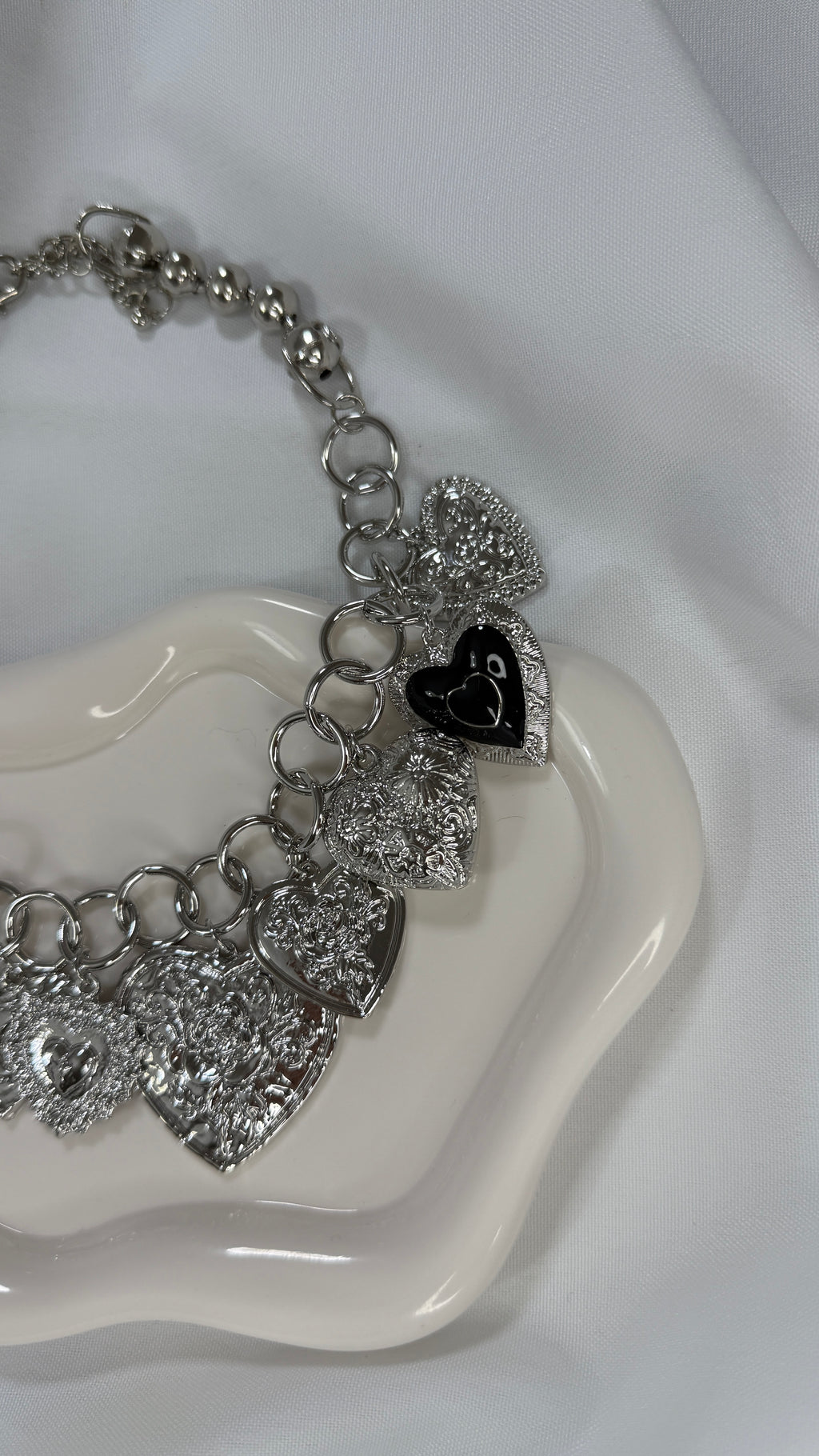 Collana silver multicharm cuore sacro