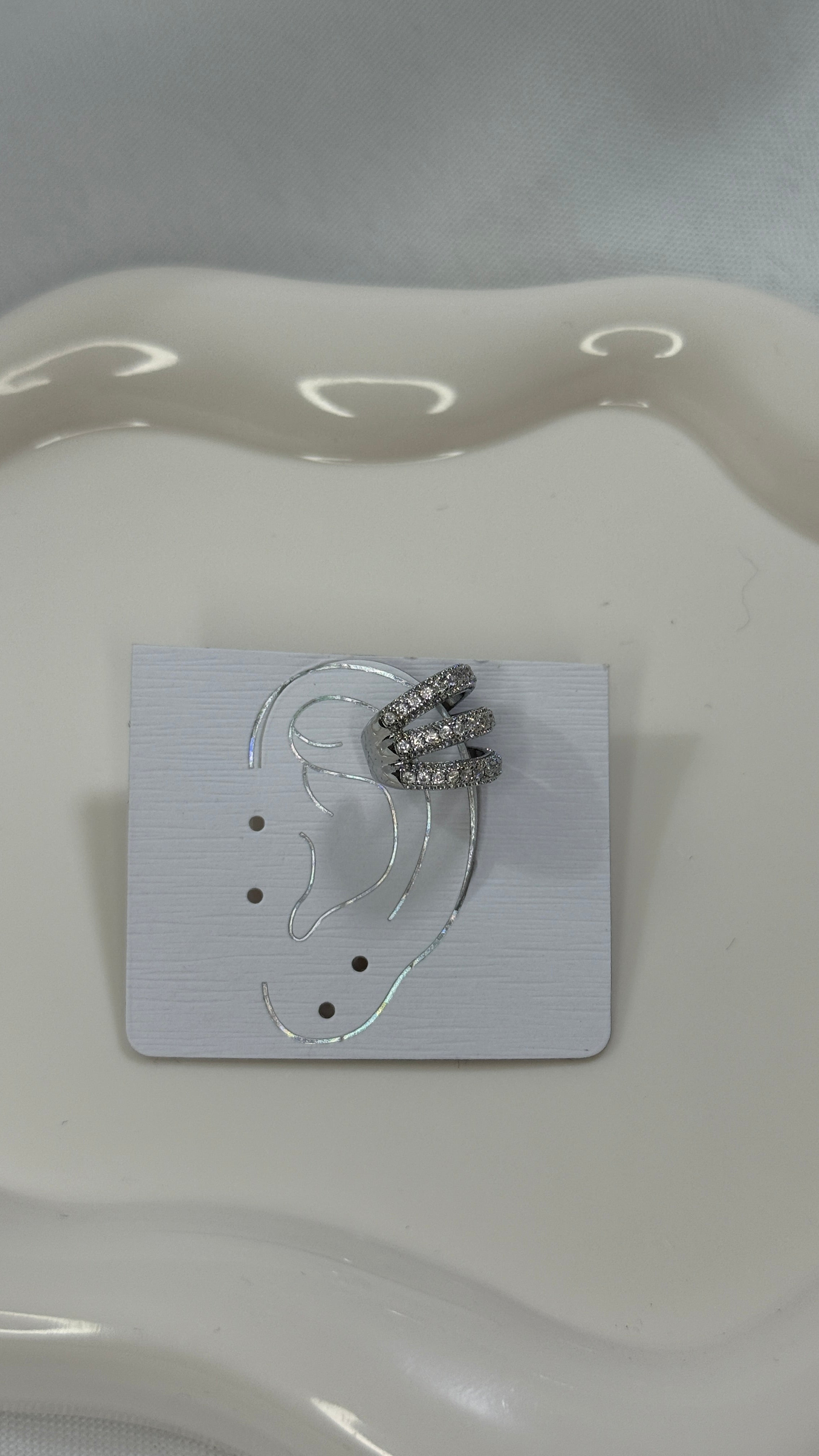 Earcuff silver brillantinato