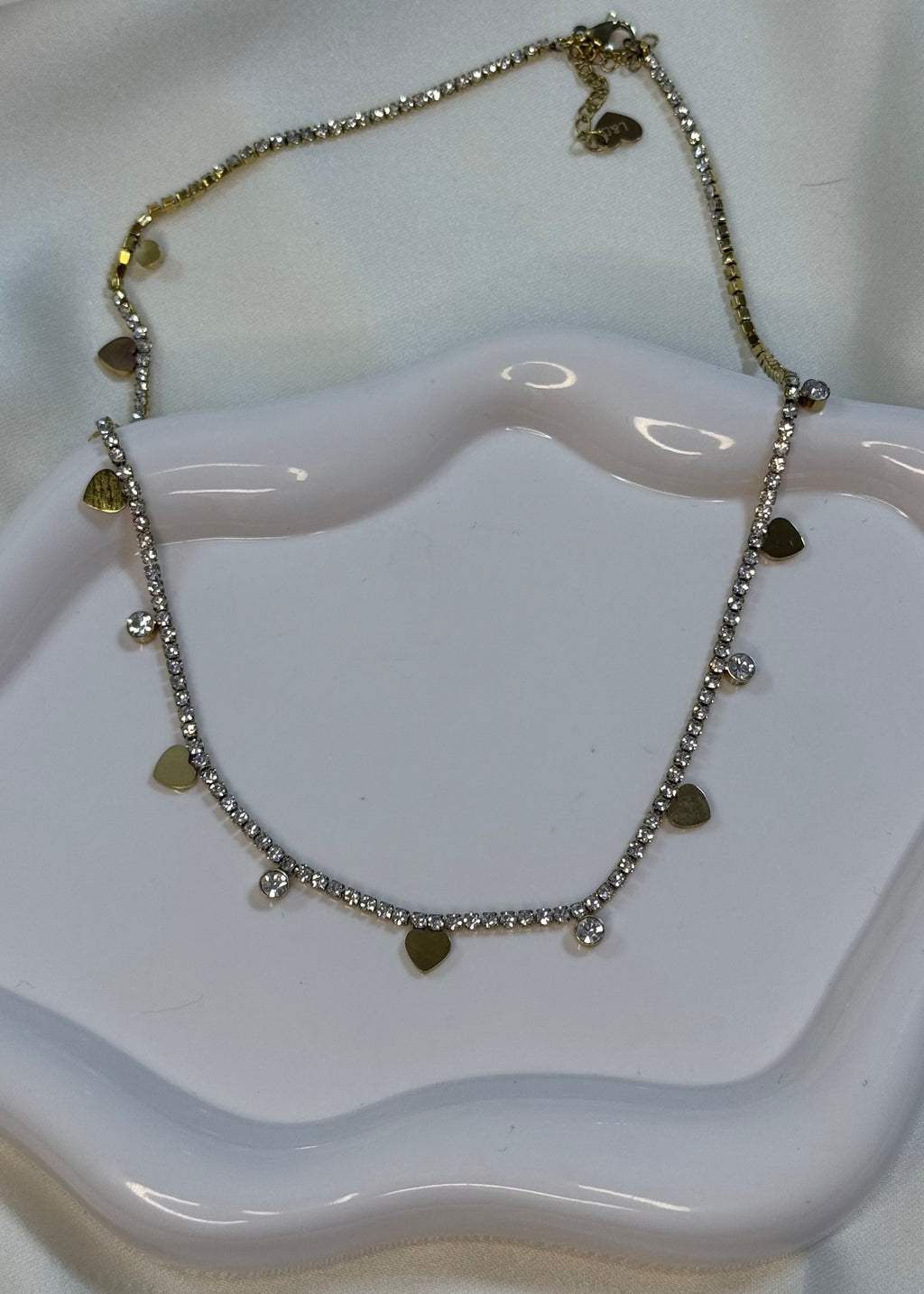 Collier zirconcini e cuoricini gold