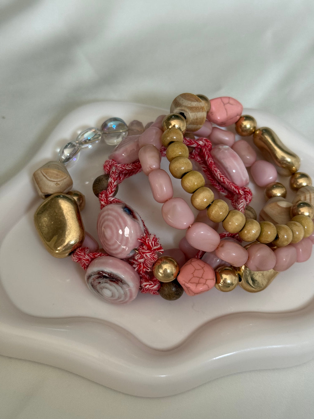 Bracciale intreccio rosa