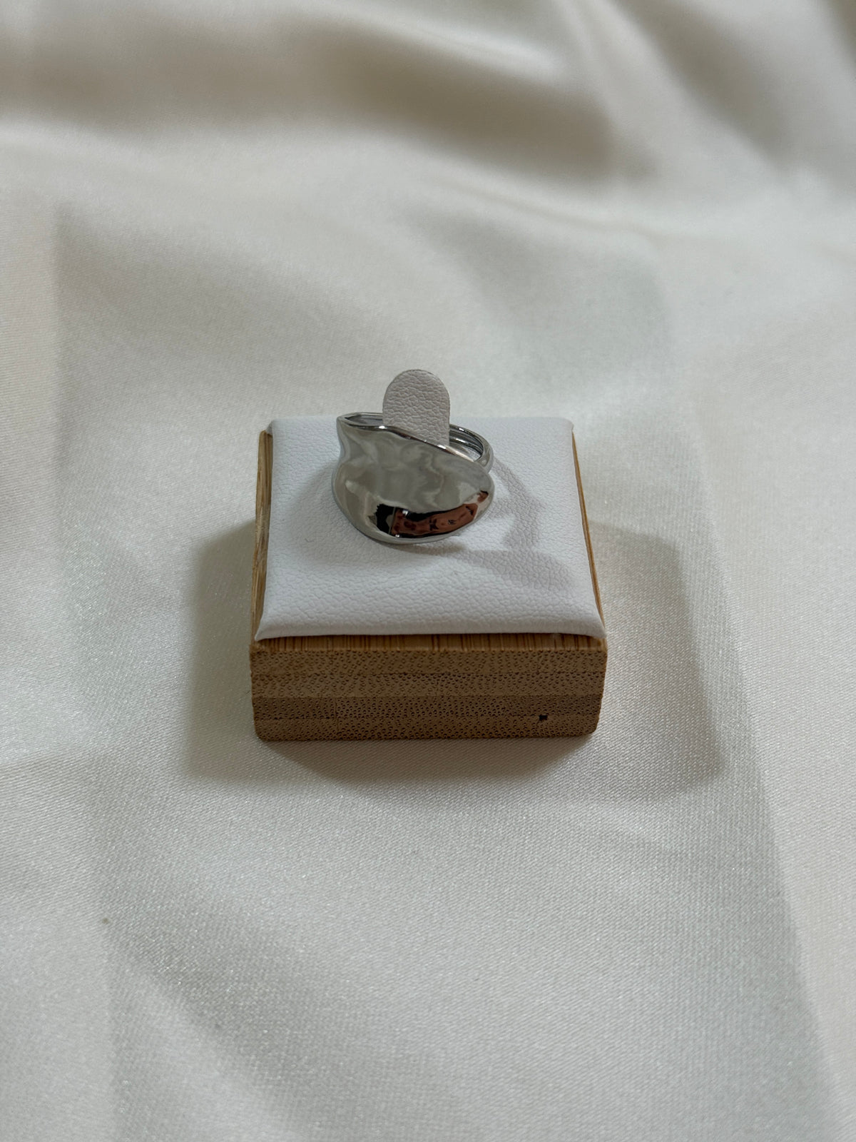 Anello mezza foglia silver