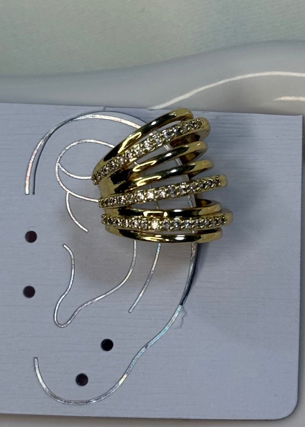 Earcuff multifili gold e brillantini